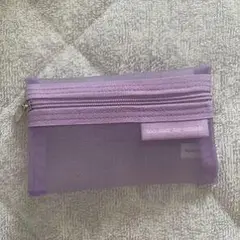 紫メッシュコインケース ダブルファスナー