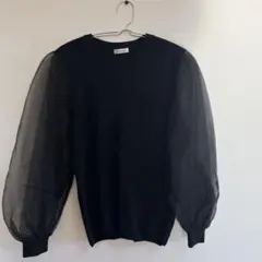 INGNI ブラック シースルー袖 ニット