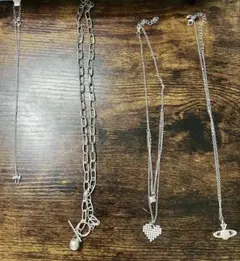 シルバー ネックレスセット 土星 ハート