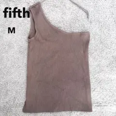 フィフス　タンクトップ　ブラウン【M】ワンショルダー　リブニット　ノースリーブのサムネイル