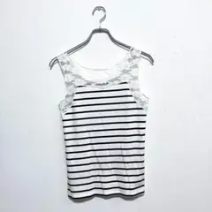 バックナンバー　トップス　シャツ　ボーダー　透け柄　花柄　インナー　フリル