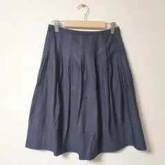 ★美品★courreges ネイビー プリーツスカート ひざ丈【36/S】