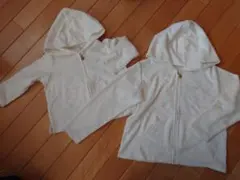 ジェラピケ　パーカー　パイル雲柄　M（120-130）と　XXS（90-100）