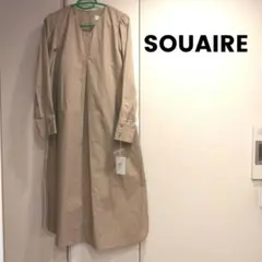 新品 タグつき SOUAIRE ソアール Ｖネック ギャザー ロングワンピース