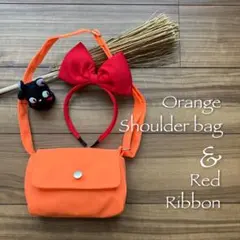 【新品】魔女の宅急便 オレンジ ショルダー バッグ ＆ りぼんカチューシャ 2点
