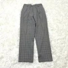 MICHEL KLEIN パンツ チェック柄 テーパード ストレッチ トラッド