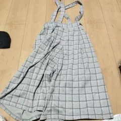 Barbie グレー チェック柄オーバーオール 100cm~