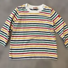ミキハウス ストライプ 長袖Tシャツ F(70〜80)