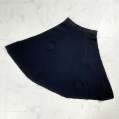 Poi by KRIZIA ニットスカート アンゴラウール 黒 S *ZC153のサムネイル