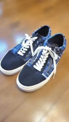 VANS ネイビー チェック スニーカー