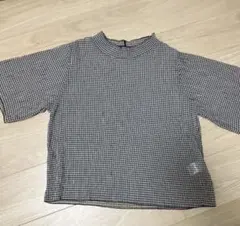 黒と白のチェック柄 半袖Tシャツのサムネイル