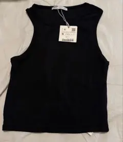 ZARA リブタンクトップ ブラック Sのサムネイル