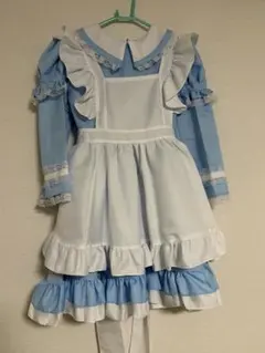 ハロウィン　コスプレ　メイド服　水色
