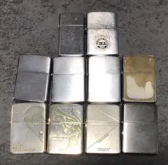 5点まとめ】ヴィンテージ Zippo シルバー＆レザー・コイン貼り付け等 