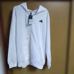 【新品未使用】adidas ホワイト ジップアップパーカー 3XL