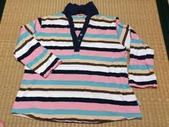 McGREGOR ストライプ 七分ポロシャツ Lサイズ