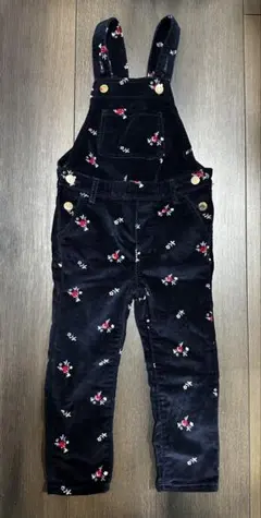 【お値下げ中】GAP 花柄刺繍 オーバーオール 黒