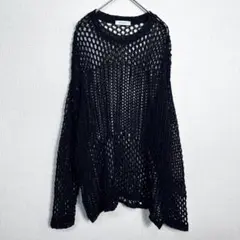 PAGE BOY　透かしニット　ブラック　D258のサムネイル