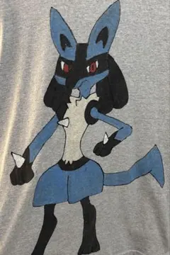 Vintage ポケモン Tシャツ 手書き ルカリオ ハンドペイント アニメtのサムネイル
