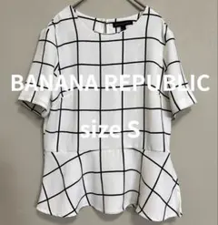 BANANA REPUBLIC 半袖チェックブラウス Sのサムネイル