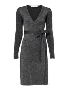 DVF ネイビー ラップワンピース 長袖