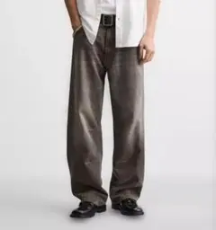 ZARA ザラ シームディテール バギー デニムパンツ EU38 完売品