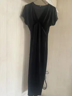 ZARA ベロアワンピース ブラック XSサイズ