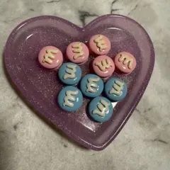 デコレーションパーツ 10個セット ピンク ブルー