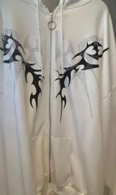 ヴォルカン＆アフロダイティ サブカル刺繍ロゴ ZIPパーカー（裏起毛