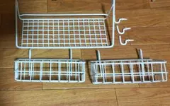ワイヤーラック 収納棚 フック付き ホワイトのサムネイル
