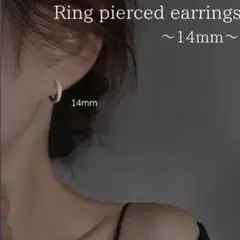 14mmリング型 キュービックジルコニア ピアス 普段使い 大人可愛い 華奢