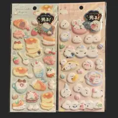 クーリア、ねこシマエナガ光るシールセット