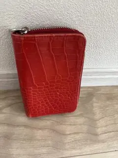 FURLA フルラ　二つ折り財布　クロコ　赤