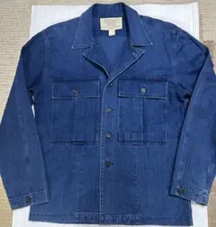 レア　RRL インディゴ染めヘリンボーンツイルカバーオールジャケット　美品のサムネイル
