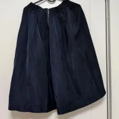 ネイビー フレアスカート 後ろファスナーのサムネイル