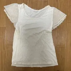 レースディテール ホワイト Tシャツ 半袖のサムネイル