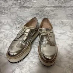 ZARA WOMAN シルバー プラットフォーム オックスフォード 37のサムネイル