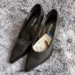 パンプスフォーマル黒24cm入園式入学式就活