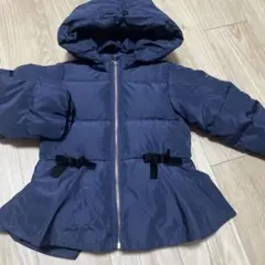 【プティマイン】ネイビー フード付き ダウンコート
