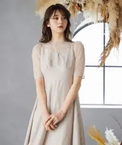 niana / 総レースワンピース / ベージュ