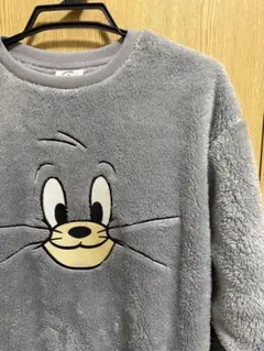 Mサイズ 新品 トムとジェリー ボア モコモコ フリーススウェット グレー