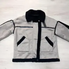 HOLIDAY ボアムートンジャケット グレージュ×ブラック