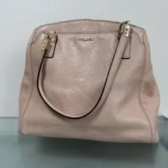 COACH 2way レザー ショルダーバッグ ピンクベージュ ゴールド金具