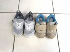 asics キッズスニーカーセット（グレー・ベージュ） 15cm