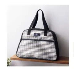 チェック柄ボストンバッグ