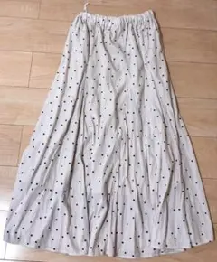 ドット　ロングスカート ウエストゴム