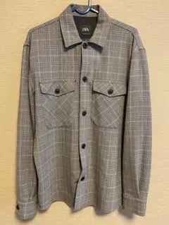 ZARA チェック柄 シャツジャケット グレー Sサイズのサムネイル