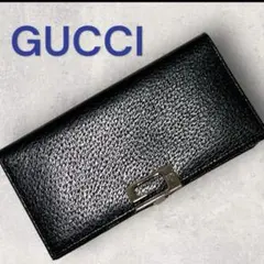 ❤️美品❤️GUCCI グッチ レザー 長財布 ブラック Wホック ウォレット