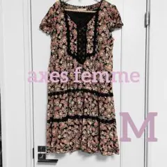 日*1様 即購入◎ 新品　未使用品　アクシーズファム　バラ黒字にピンクワンピース