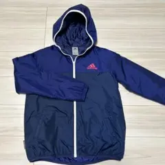 限定セール！adidas フード付きウィンドブレーカー Jサイズ ネイビー